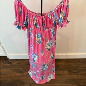 Emerald Brand Pink Floral Maxi Dress Boutique